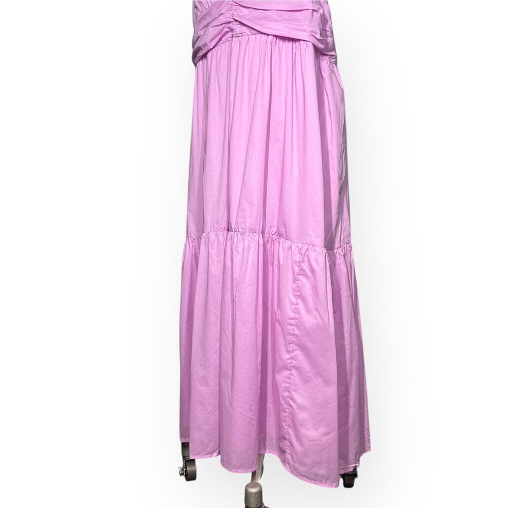 New $160 BANANA REPUBLIC Strappy Voile Midi Tiered Dress Pink Cocktail Wedding - Picture 5 of 14